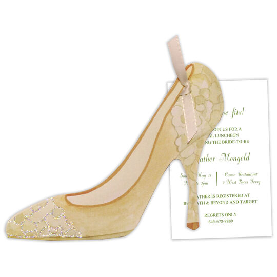 Brocade Shoe Die-cut Invitations
